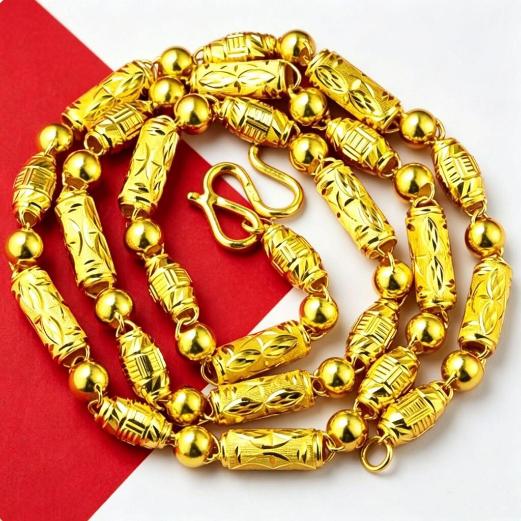 TikTok Kuaishou Emperor Chain Men's Gold-Plated Necklace: Thick, Bold, Fashionable, Simple.