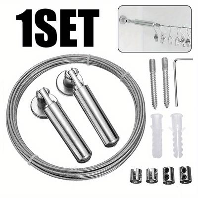5 Meter Stainless Steel Lanyard Set Photo Display Curtain Rod Multi-Purpose Hanging Shower Curtain Rope Easy Installation