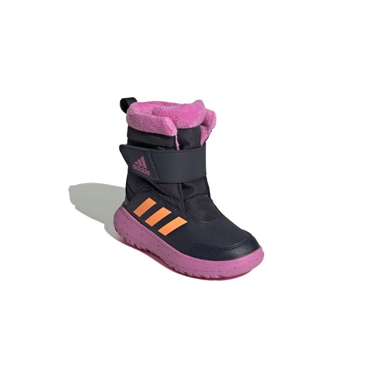 Adidas Winterplay Warm Non-Slip Mid-Calf Snow Boots Kids Boots Black Purple GZ6795