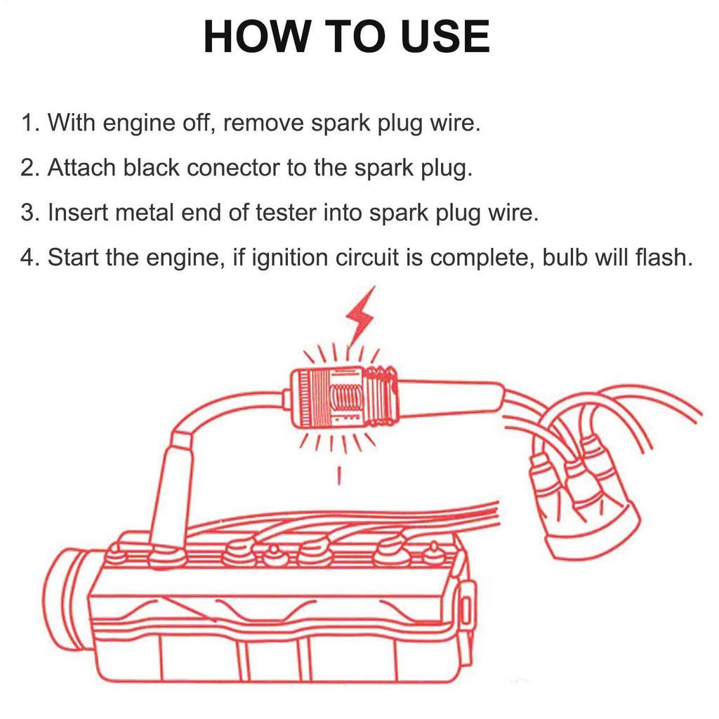 Spark Ignition Tester Motorcycle Engine Detector Efficient Engine Ignition Spark Plug Tester Multifunctional Car Exterior