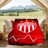 1PC Football Crest Heartbeat Printed Soft Flannel Blanket Throw for Adult Bedroom Living Room Sofa Camping Travel Fan gifts Christmas Gifts