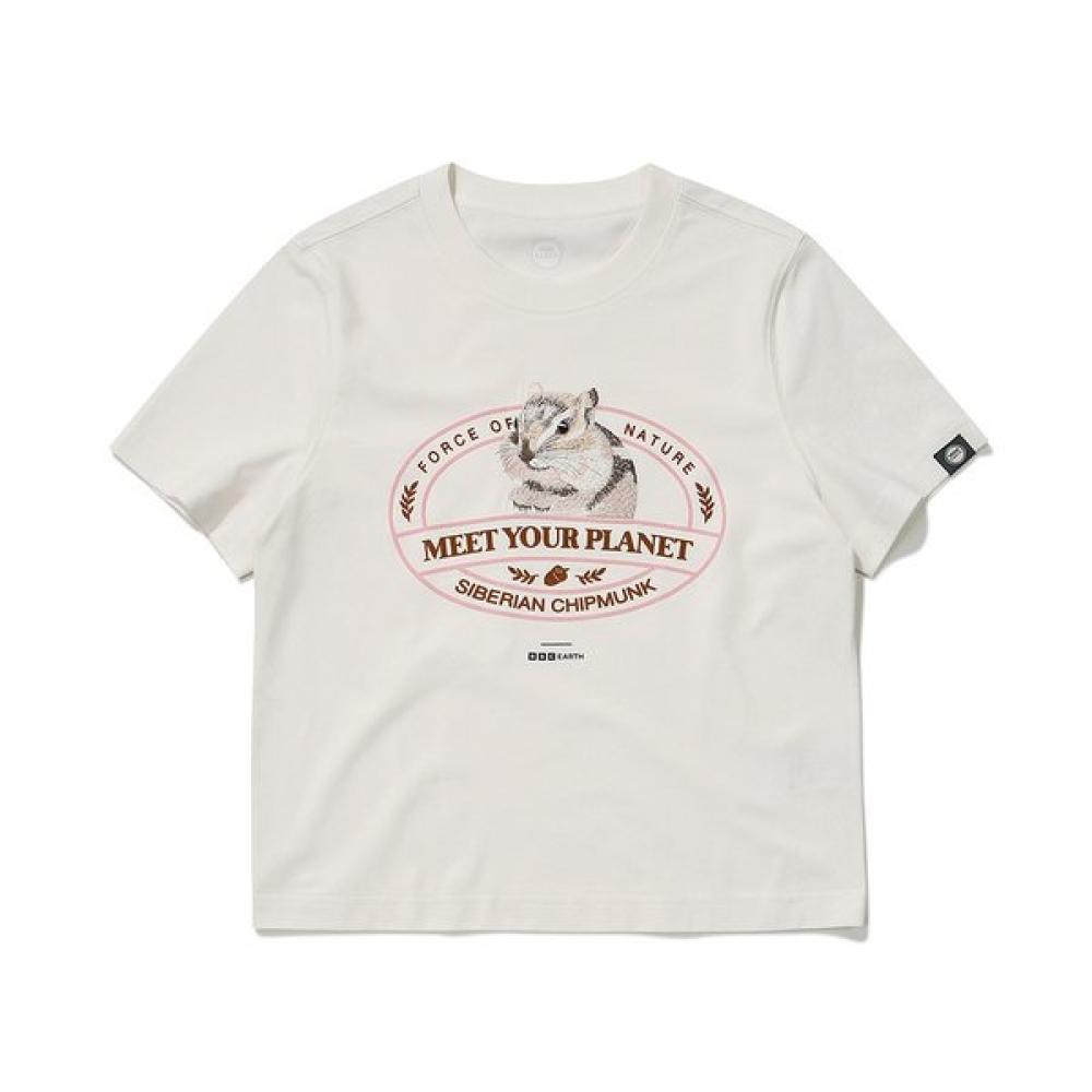 

Embroidery PoinT ShorT Sleeve T shirT Ivory [seo Hyun Worn] 095