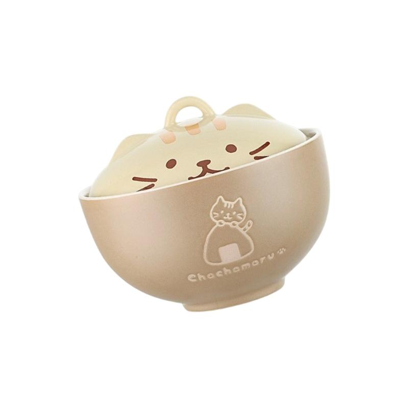 Japanese Creative Ceramic Soup Bowl with Cartoon Cats Cover Designs 550ML Capacity Microwave Dishwasher Safe Tableware
