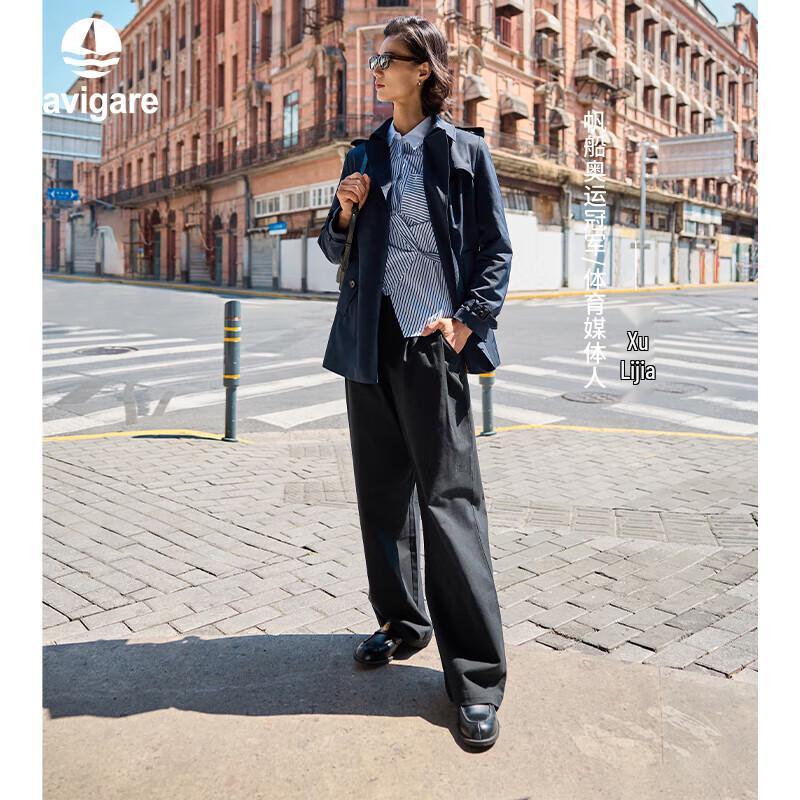 

Navigare Women s Simple Casual Wide-Leg Trousers L