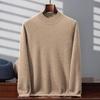 Men's 100% Pure Cashmere Double-Layer Sweater, Semi-High Neck, 2025 Autumn/Winter Thick Knit Base Layer