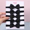 5/6Pcs Girls Solid Color Bowknot Headband For Baby Kids Grograin Ribbon Headwear Hair Bands Infant Hair Accessories