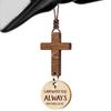With Pendant Car Rearview Mirror Hanging Lightweight Keychain Ornament Wood Cross Pendant Car Hanging Ornament Gift