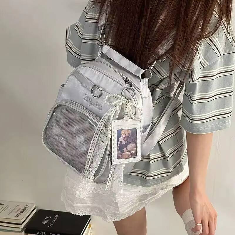 New Y2K Ita Carry Carrier Sweet Girls Transparent Bag Style Ladies' Spacious Casual Tote Bag DIY Display Handbag Rucksacks