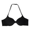 Fashion Sexy Solid Color Bra With Steel Ring Hanging Neck Front Buckle Gathered Beautiful Back Bra