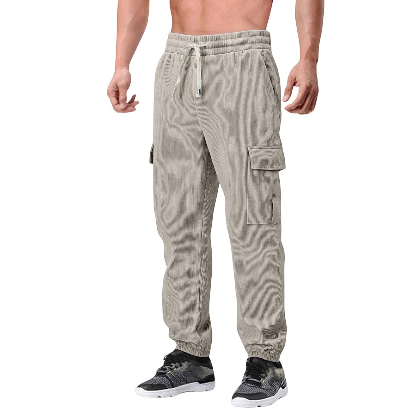 

Men s Sports Leisure Corduroy Multiple Pockets Trousers XXL