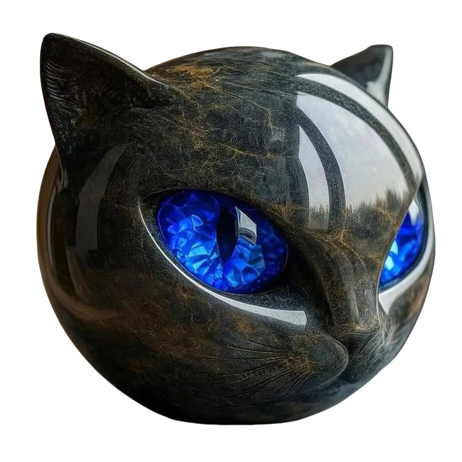

Halloween Black Cat Sculpture Black Cat Statue Artwork Black Cat Figurine Elegant Home Decor Gifts for Cat Lovers Women Men синій