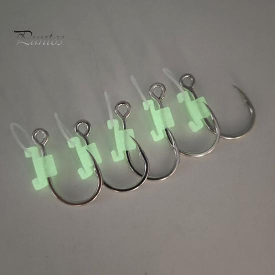 Live Bait Hooks 5/10/15/20Pcs Luminous Shrimp Hooks, Glow-in-the-dark Fishhook with Barb, High Fishing Carbon Steel Hook for Freshwater Saltwater