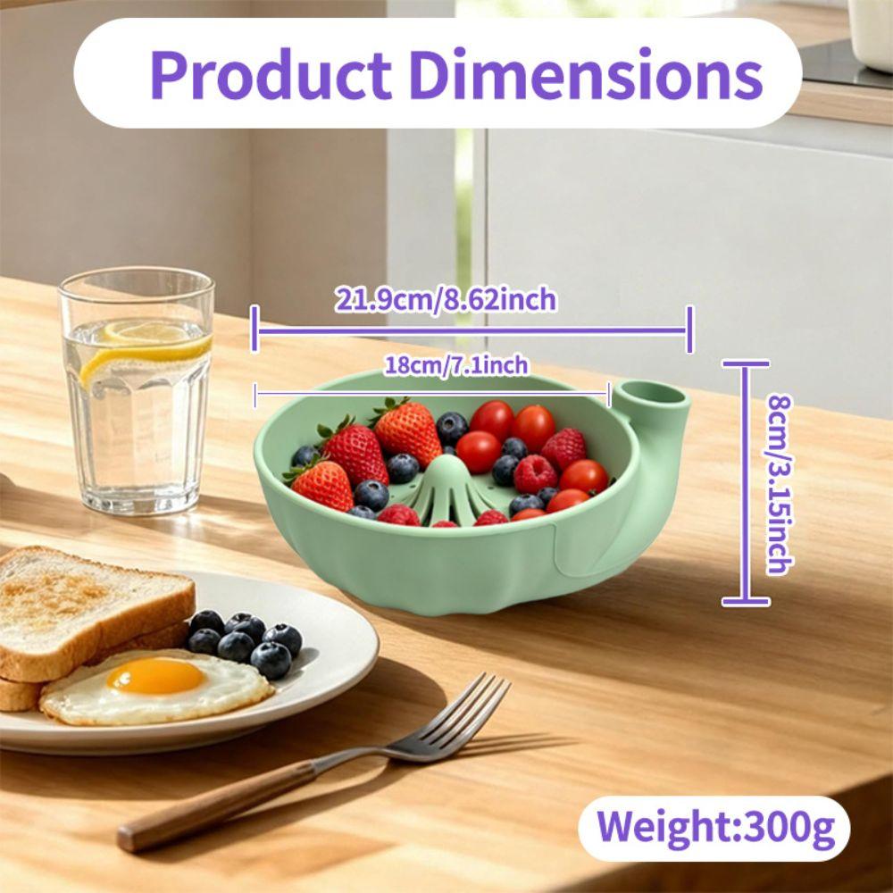 Silicone Swirling Fruit Washer Automatic Vortex Berry Rinse Basin Portable Fruit Strainer Kitchen