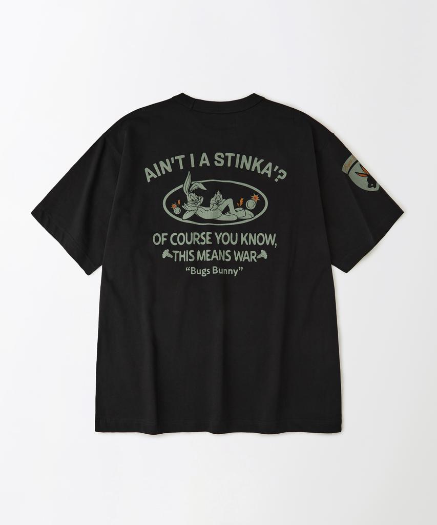 OUTSTANDING [Looney Tunes] Half Sleeve Tee(Bugs Bunny)_Black