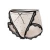 Plus Size Female Vintage Polka Sexy Lace Lace Color Cotton 10A Antibacterial Cotton Extended Crotch Panties