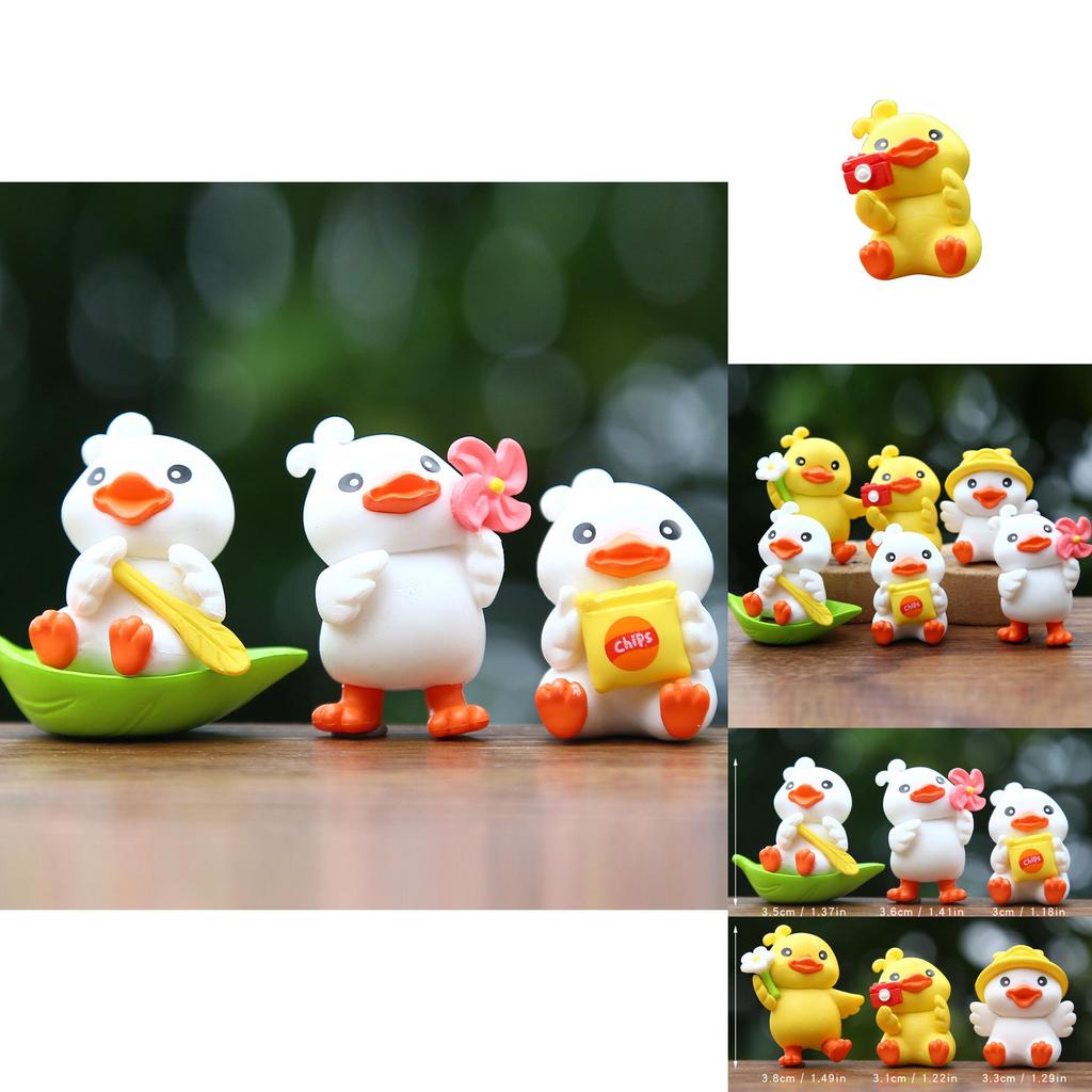 Cute Cartoon Yellow Duck Figurine For Car Decor And Photography Pvc Collectible Toy