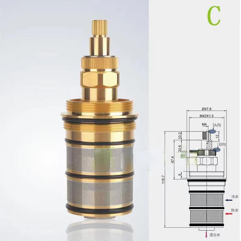 Thermostatic Cartridge Temperature Control Valve Faucet Accessories Bathroom Fixture Brass Thermostatic Cartridge