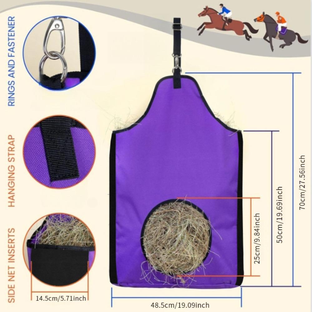 Horse Hay Bag Equestrian Feeding Porous Net Hanging Container фиолетовый