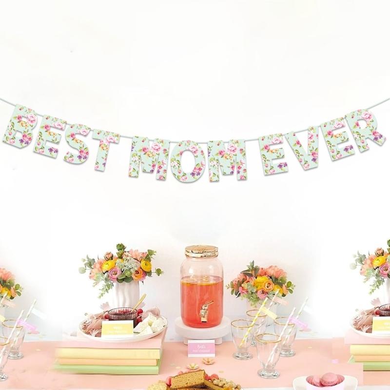 Happy Mother's Day Flag Mothers Day Party Decoration Bunting for Women Happy Mother's Day Celebration Flag Supplies