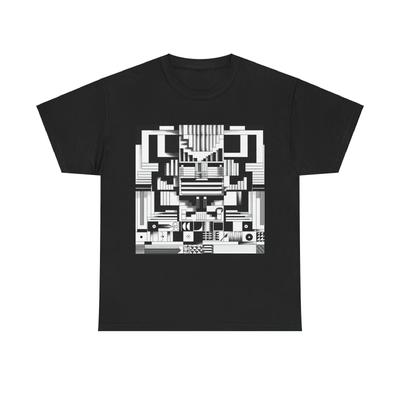 Camiseta Unissex Adulto Geométrica Preto Branco Art Déco Clássico Vintage Estilo Tee