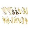8/16pcs Golden Miniature Musical Instrument Ornament Photo Prop Office Study Desk Handicrafts DIY Christmas Tree Decor XJM