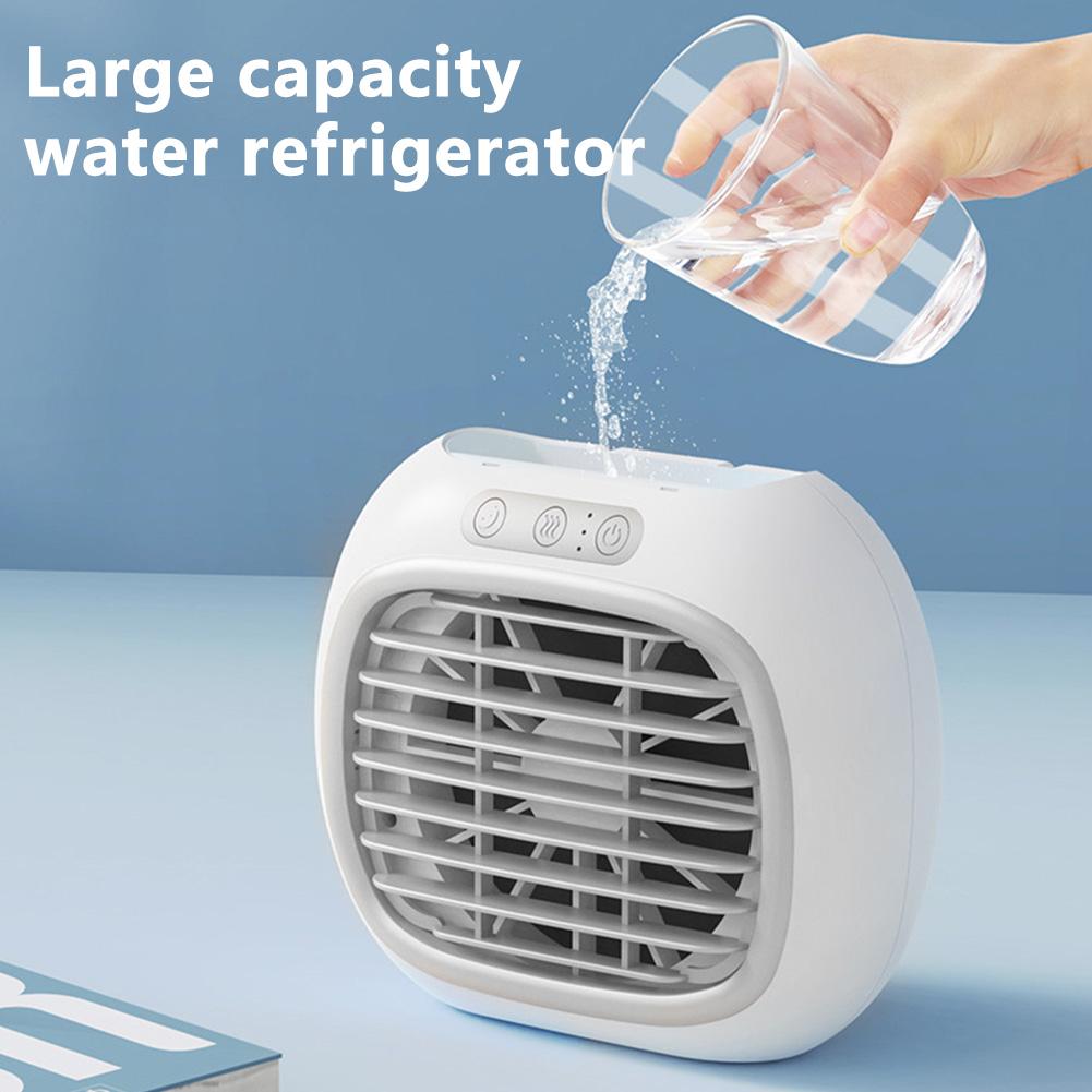 Air Conditioner Fan 3-speed Humidifier Air Cooler Night Light 80ml Water Tank