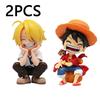 13.5 CM Peripheral Series  Luffy Solon Sanji Qversion Sitting Posture Childrens Model Figurine Toy Gift Collectibles