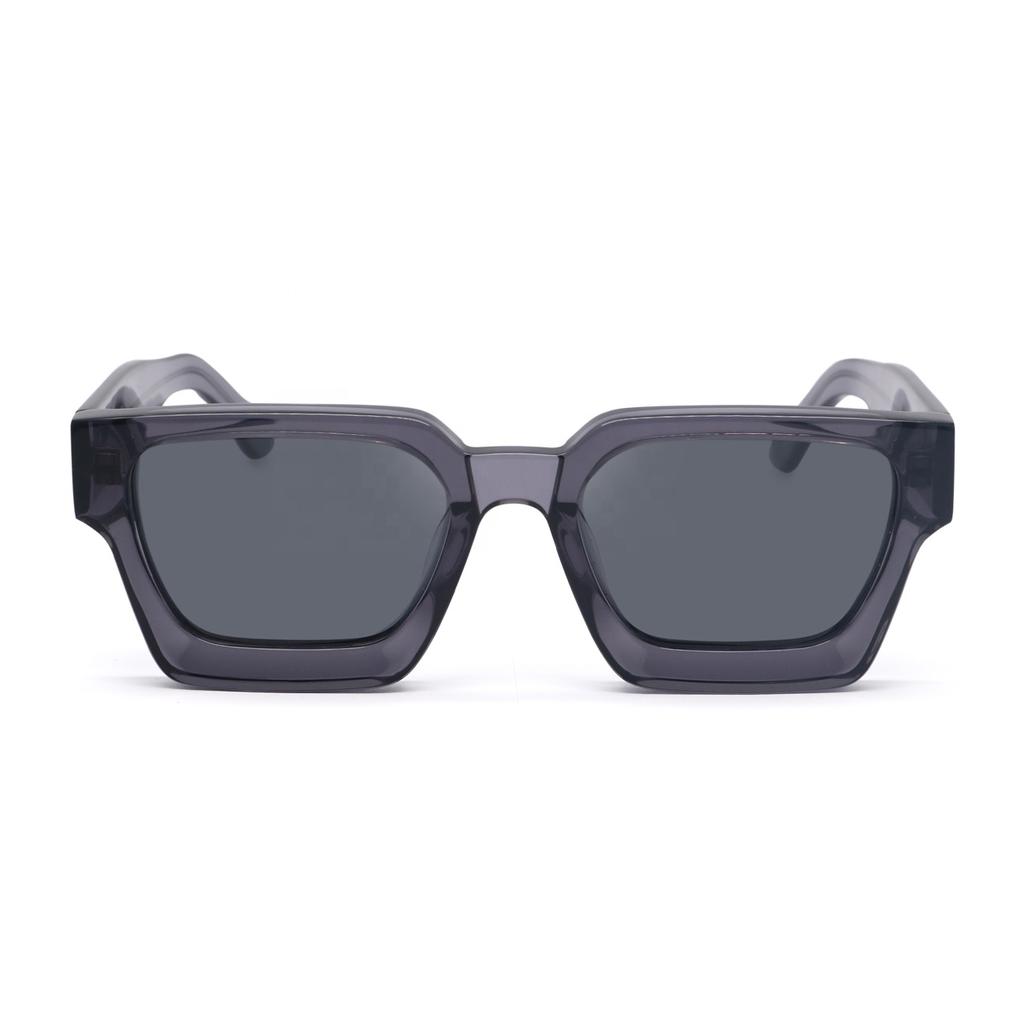 Luxury Vintage Black Square Oversize Sunglasses Acetate Polarized Custom Logo Thick Sun Glasses for Men Women Transparent