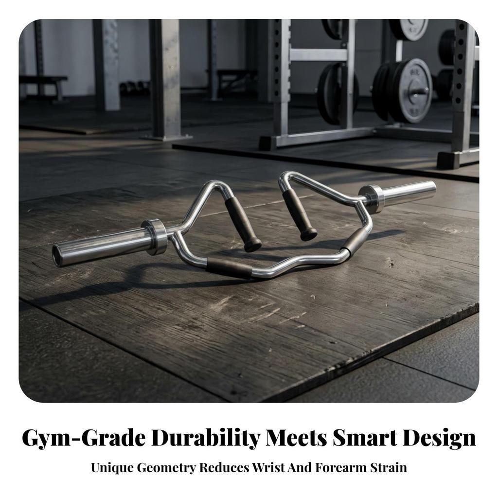Multi-Handle Lifting Bar Heavy-Duty Gym Training with Loading Sleeves
