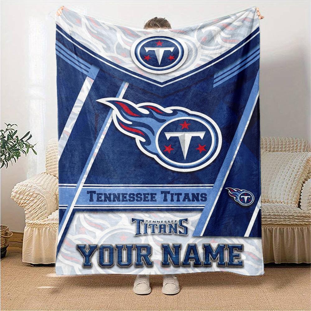 Name Custom Tennessee Titans Print Flannel Blanket High Quality Warm Comfortable Cover for All Seasons Perfect for Gifts Home Decor
