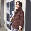 Women White Duck Down Jacket Winter Stand Collar Loose Down Coat Female Warm Short Snow Outwear