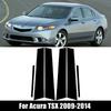 6Pcs Fit For Acura TSX 2009-2014 Glossy Black PC Material Mirror Effect Car Door Window Center Middle BC Pillar Post Column Cover Trim