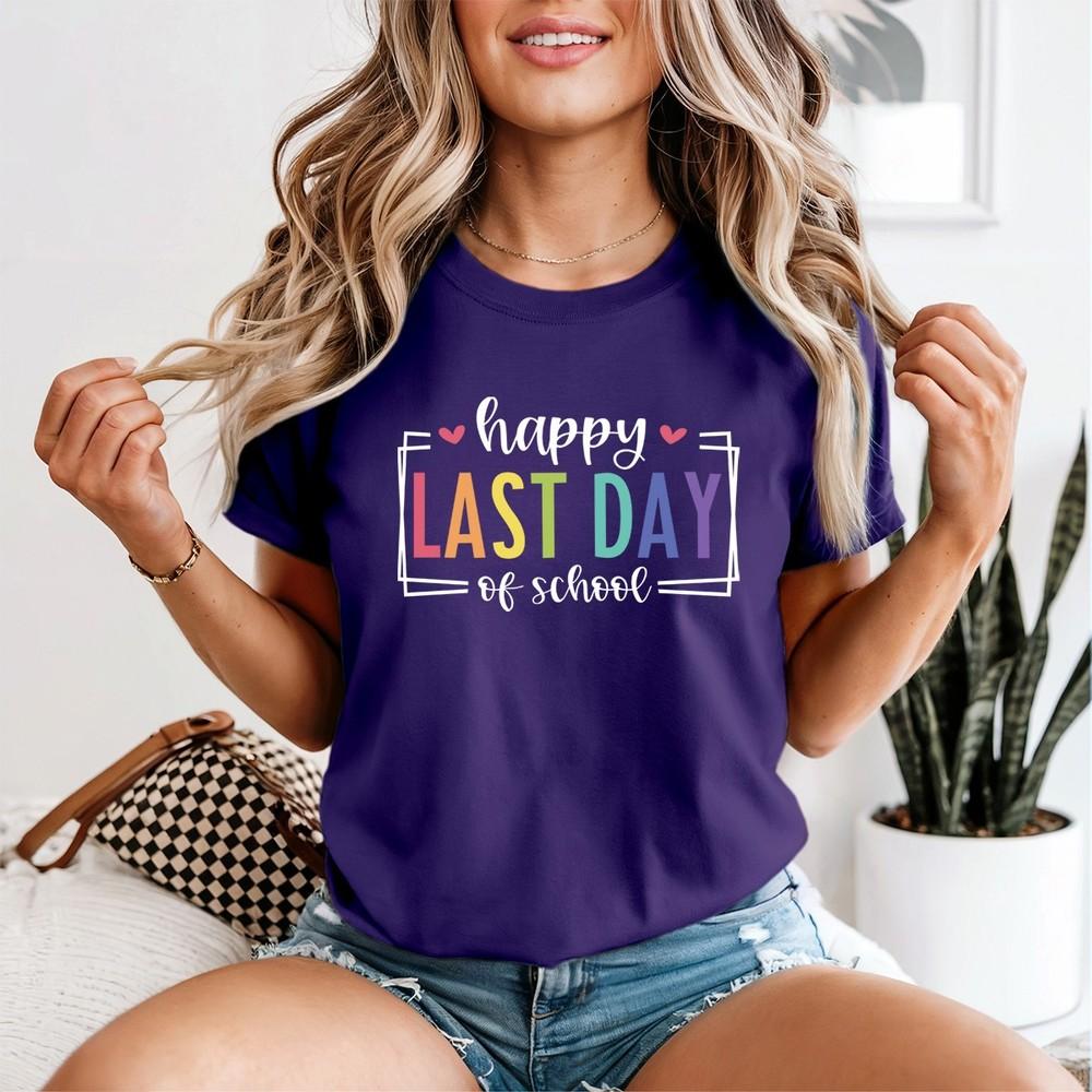 Happy Last Day Of School Retro Unisexs T Shirt Teacher Student End Of Year Tee