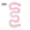 DIY Bastelgirlande Streifen 78 Zoll Rosa Lametta Weihnachtsdekoration, Glitzer Metallisch Gedreht Weiche Wolle Dekorative Fransen für Weihnachtsbaum, Hochzeit,
