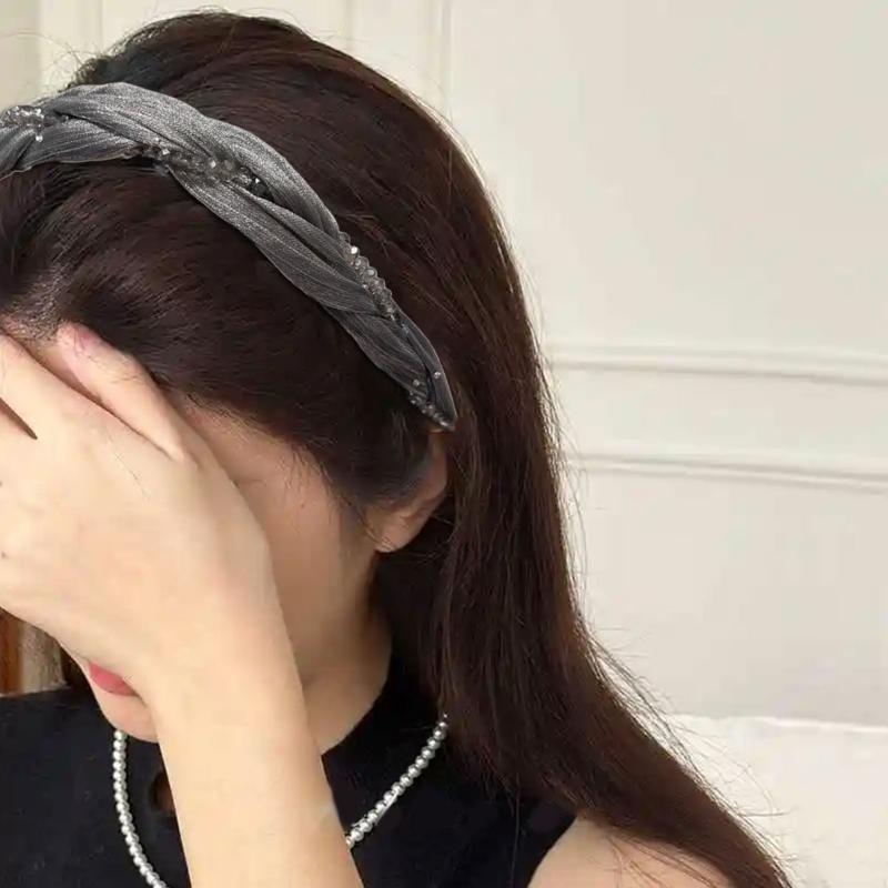 Rhinestoned Hairband For Women Toothcomb Design High Cranium Headdress Comfortable Hair Accessories Gift