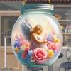 1pcs Popular Flower Fairy Angel Wall Art Hanging Home Decoration Plaque Garden Mason Jar, Colored Glass Style Sunshine Catcher, Acrylic Sign