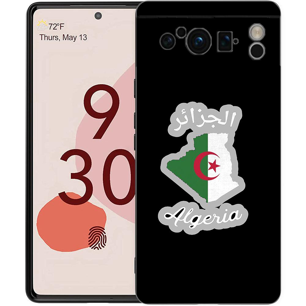 Phone Case For Google Pixel 8 A 7 6 Pro 6A 5G Black Soft Shockproof Back Cover Silicone TPU Shell Coque Algeria Flag