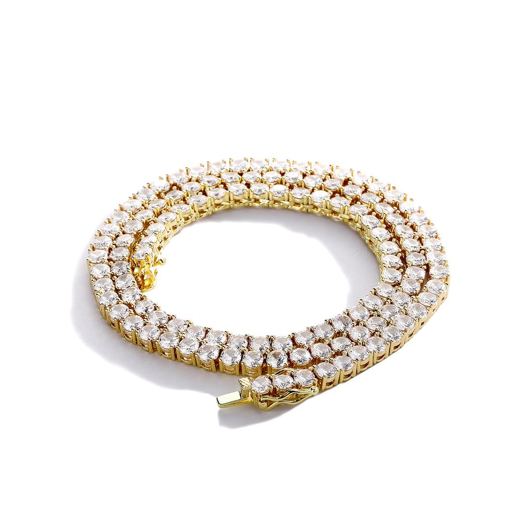 Zircon Tennis Chain Jewelry Men's Necklace Niche Hip Hop Jewelry Women's Bracelet