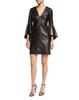 Sleeves Handmade Casual Party Black Women's Real Lambskin Leather Dress Stylish
