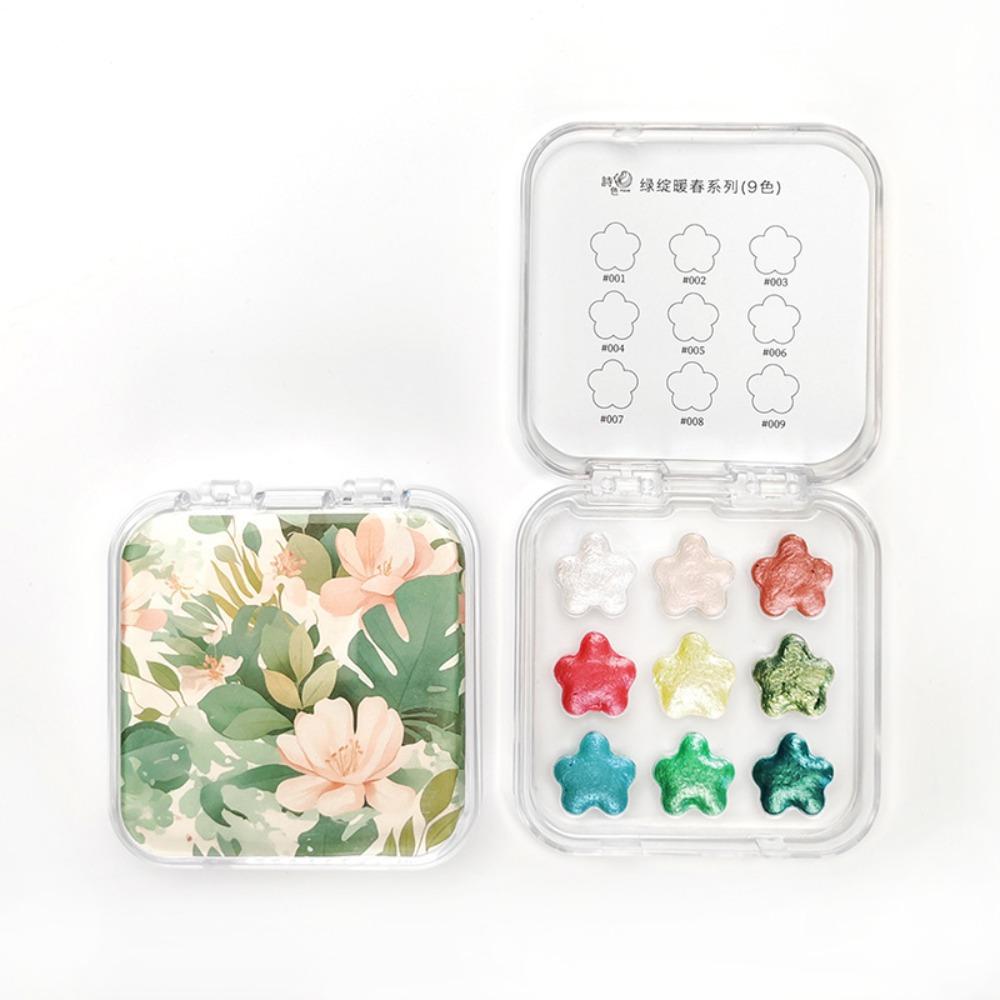 

Solid Watercolor Pigment Pearlescent Oil Painting Kit Watercolor Paint Set School Art Supplies Set D