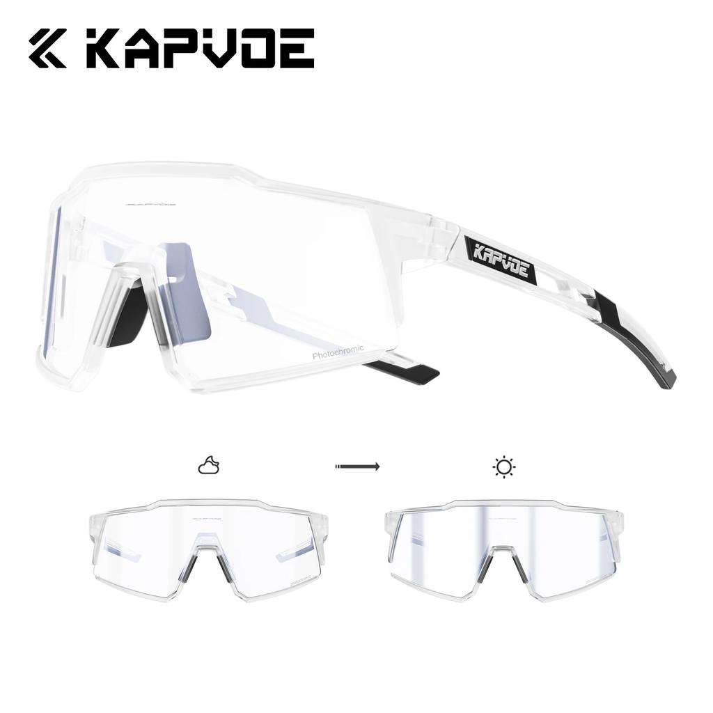Kapvoe Photochromic Hiking Eyewear Cycling Glasses UV400 MTB Clear Mountain Bike Bicycle Sunglasses for Men Women Sports Glasses