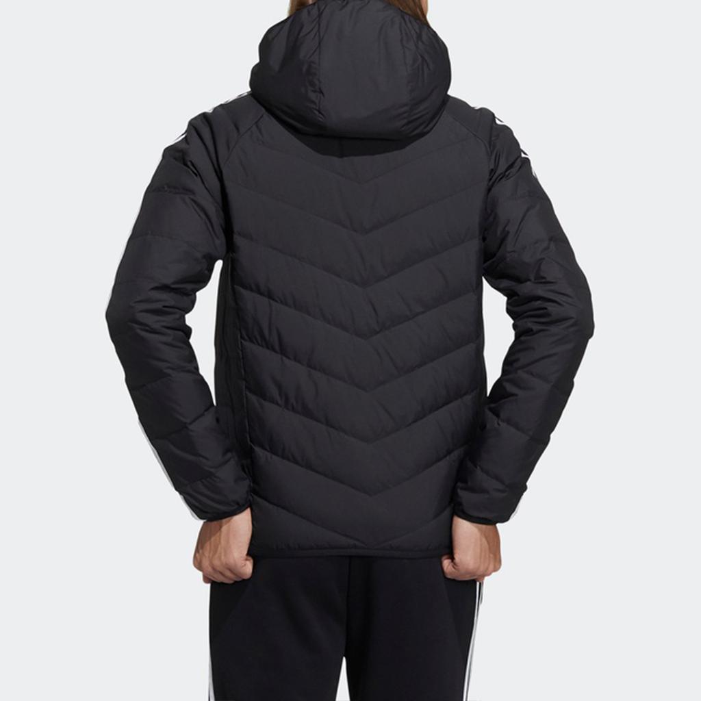 Adidas Neo 3-Stripes Lightweight Down Jacket With Hood Men Outerwear Black H45252