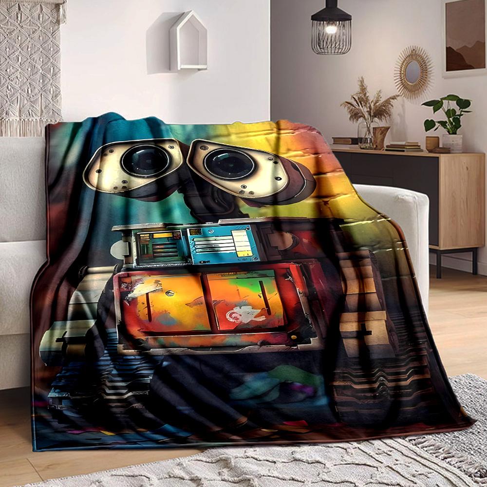 1pc Robo Art Flannel Throw Blanket HD Printed Lightweight Soft Warm All Season Blanket for Sofa, Bed, Travel, Camping Machine Washable
