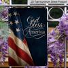 2D Flat "God Bless America" Patriotic Metal Sign, 8×12 Inch Aluminum Wall Art, Vintage American Flag Design, Durable Decor for Memorial Day