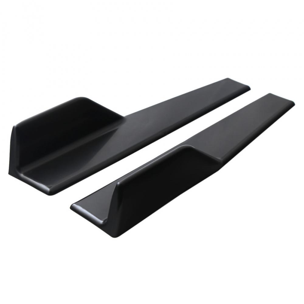 One Pair Car Side Skirt Spoiler Rocker Splitter Wing Anti-Scratch Matt Black