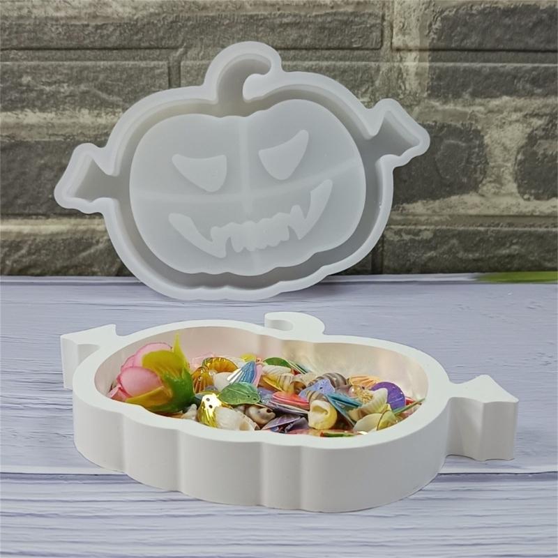 Food Grade Silicone Pumpkin Tray Mould Halloweens Crafting Tool for Candle Decorations