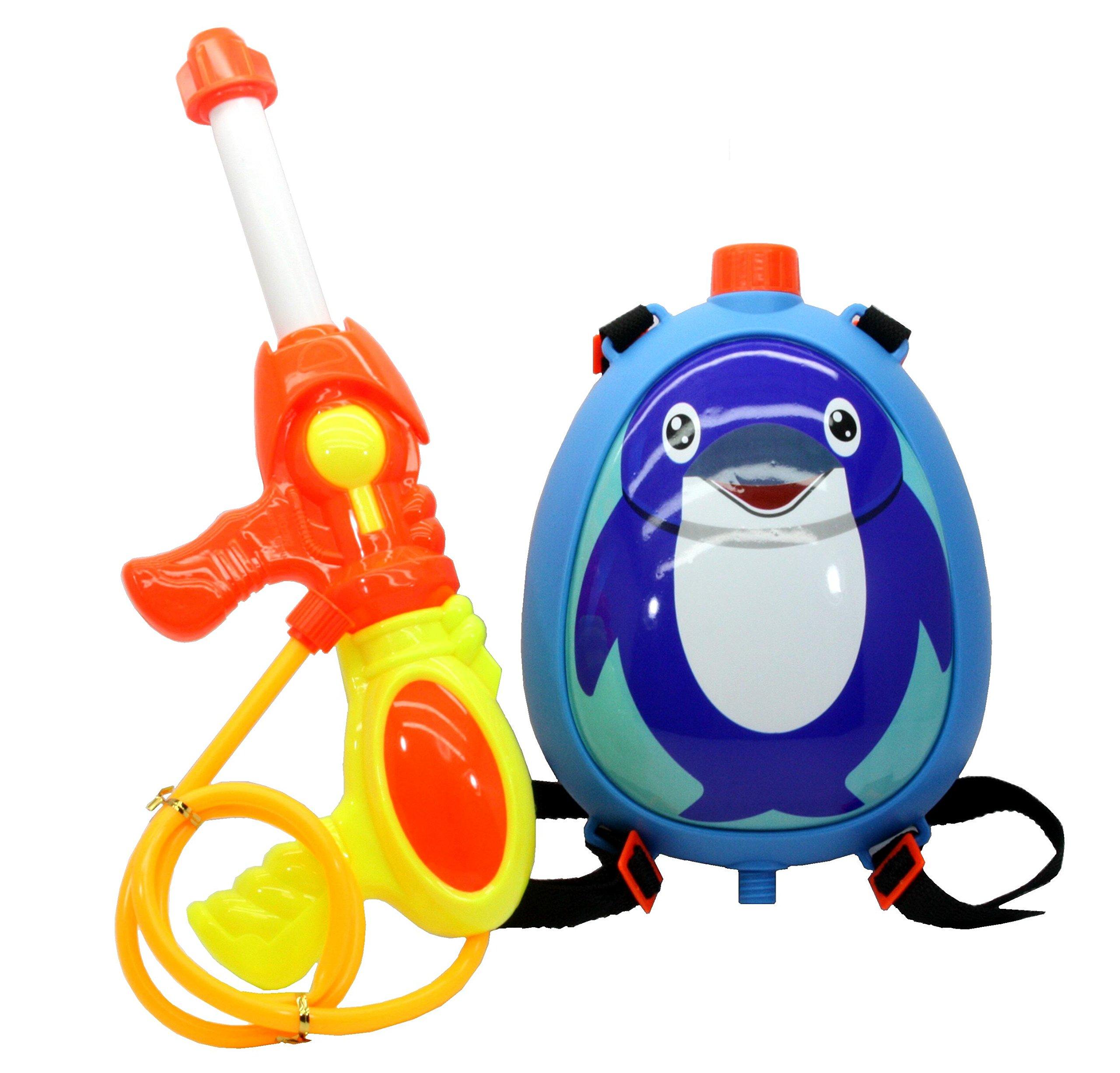 

[fence_up] Large Capacity Tank Water Gun Super Splash (Penguin, Orange)
