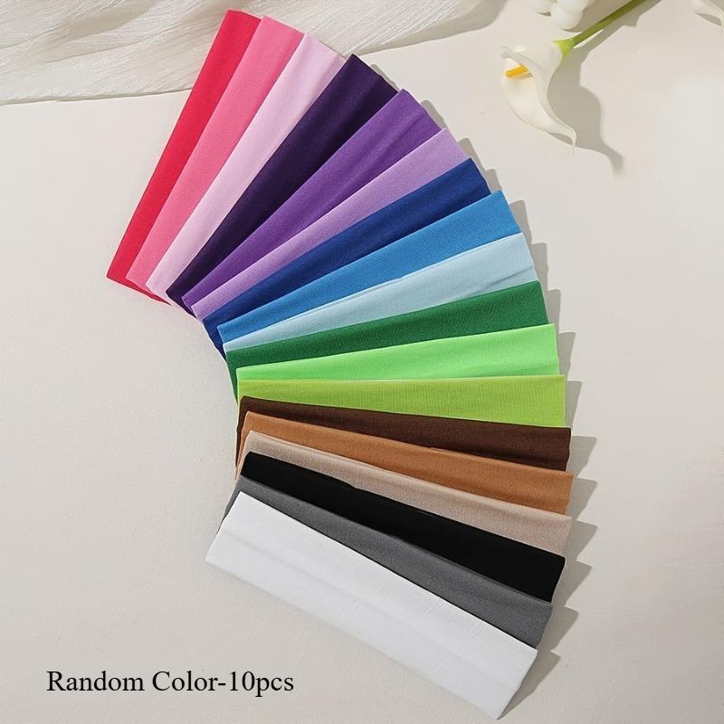 

10Pcs Elastic Hair Band Fashion Headbands Solid Color Knitted Sports Running Fitness Yoga Hair Bands Makeup Hair Accessories For