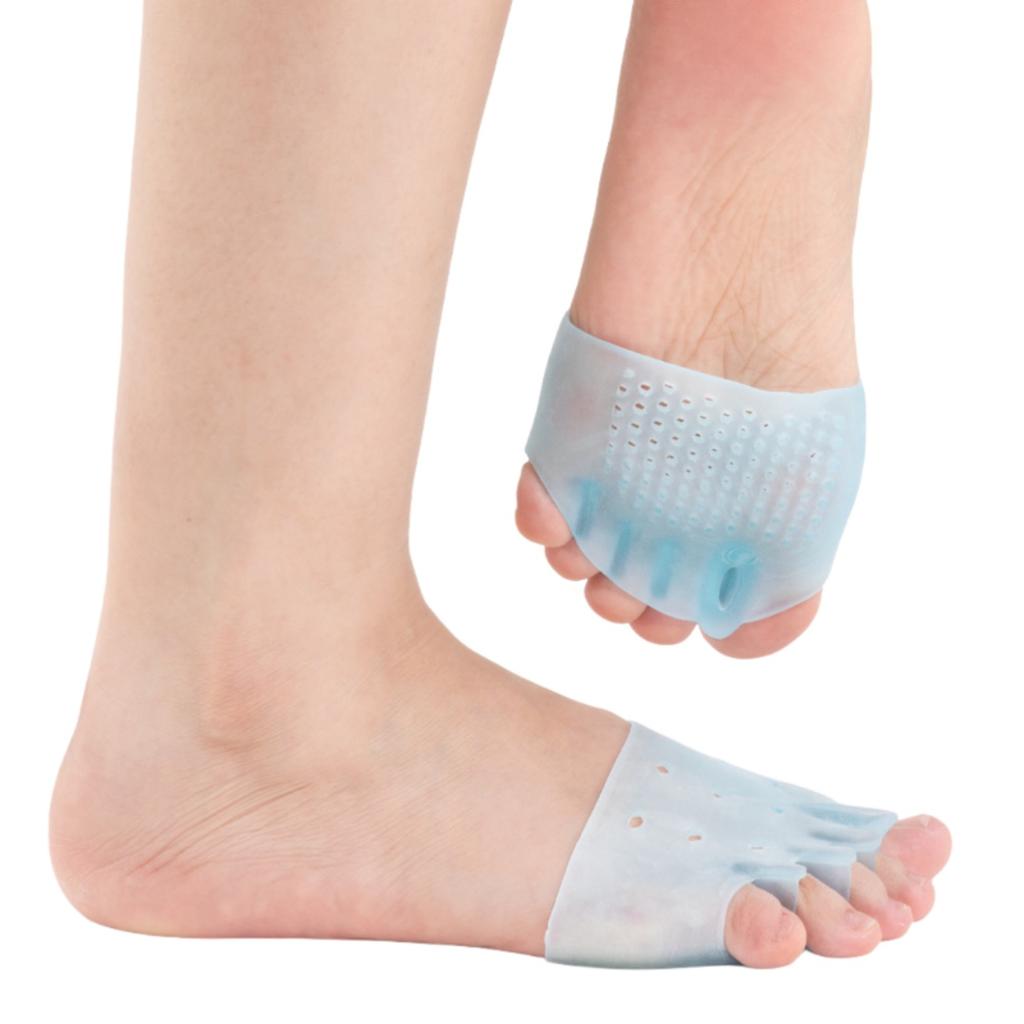 1Pair Five Hole Honeycomb Forefoot Pad Toe Separator Hallux Valgus Corrector Bunion Overlapping Protector Toe Sleeve Fixator