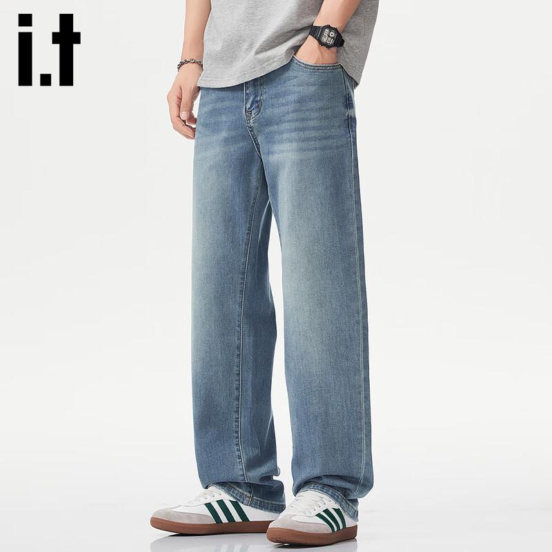 Izzue It Men's Retro Loose Straight Jeans